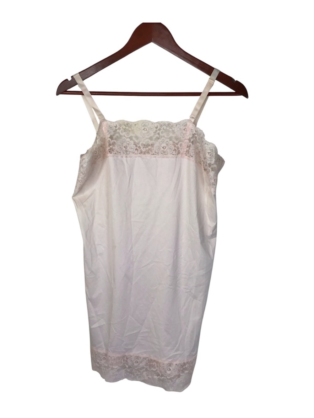 Vintage Pale Pink Nylon Lace Full Slip Size 34.